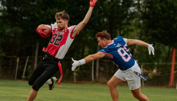 Flagfootball-Spielszene der Hannover Stampeders Senior-Flag-Mannschaft